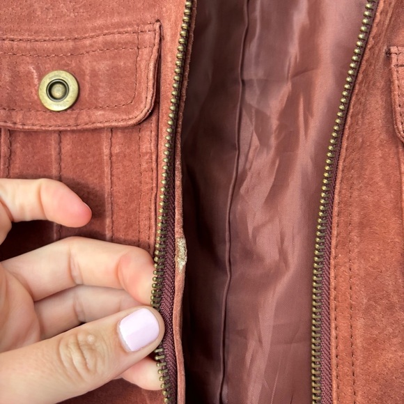 Vintage Genuine Suede Leather Belted Coat Western Cowboy Rodeo Biker Grunge Boho - Picture 7 of 11